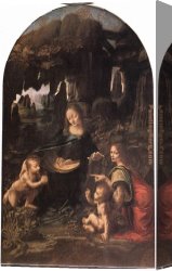 Virgin of The Rocks Canvas Paintings - Virgin of the Rocks by Leonardo da Vinci