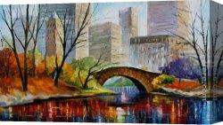 Wivenhoe Park Essex Canvas Paintings - CENTRAL PARK NEW YORK by Leonid Afremov