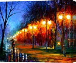 Genesis The Fall And Expulsion From Paradise The Original Sin Canvas Paintings - FALL,RAIN, ALLEY by Leonid Afremov