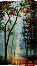 Golden Harvest Canvas Paintings - GOLDEN PATH by Leonid Afremov