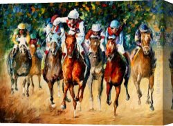 Horse's Canvas Paintings - Horse Race by Leonid Afremov