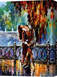 The Kiss Canvas Paintings - KISS AFTER THE RAIN by Leonid Afremov