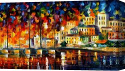 Mediterranean Shipping Canvas Paintings - MEDITERRANEAN MOOD by Leonid Afremov