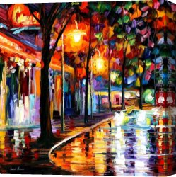 The Night Patrol at Smyrna Canvas Paintings - NIGHT CAFE by Leonid Afremov
