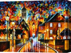 The Night Patrol at Smyrna Canvas Paintings - NIGHT IN THE OLD CITY by Leonid Afremov