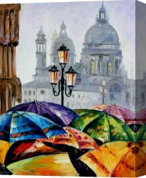 Venice Canvas Paintings - RAINY DAY IN VENICE by Leonid Afremov