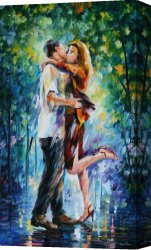 The Kiss Canvas Paintings - RAINY KISS by Leonid Afremov