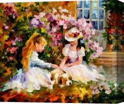 Friends Canvas Paintings - THREE FRIENDS by Leonid Afremov