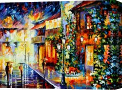 Town Canvas Paintings - TOWN FROM THE DREAM by Leonid Afremov
