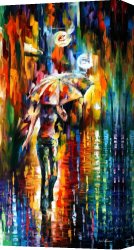 Umbrellas Canvas Paintings - UMBRELLA by Leonid Afremov
