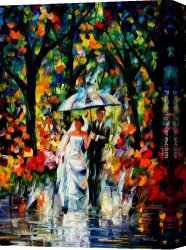 Wedding Canvas Paintings - WEDDING UNDER THE RAIN by Leonid Afremov