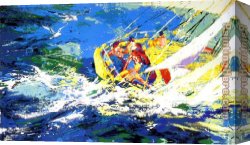 Sailing Canvas Paintings - Aegean Sailing by Leroy Neiman