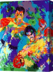 Boxing Canvas Paintings - Ali Foreman Zaire by Leroy Neiman