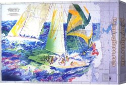 America Canvas Paintings - America's Cup Australia by Leroy Neiman