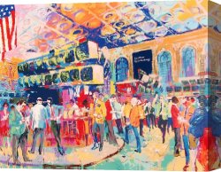 American Canvas Paintings - American Stock Exchange by Leroy Neiman