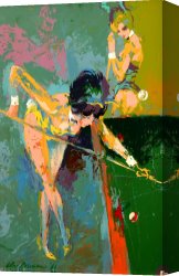 Jas De Bouffan The Pool Canvas Paintings - Bunnies Playing Pool by Leroy Neiman