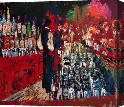Neiman Canvas Paintings - Chicago Key Club Bar by Leroy Neiman