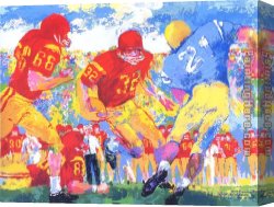 Town Canvas Paintings - Cross Town Rivalry 1967 by Leroy Neiman