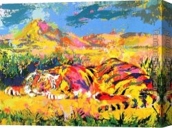 A Tiger And a Serpent Canvas Paintings - Delacroix's Tiger by Leroy Neiman