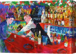 Frank Holl Canvas Paintings - Frank at Rao's by Leroy Neiman
