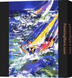 Sailing Canvas Paintings - High Seas Sailing II by Leroy Neiman