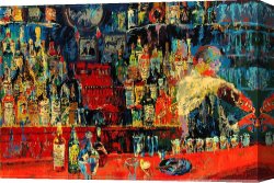 American Canvas Paintings - Irish American Bar by Leroy Neiman