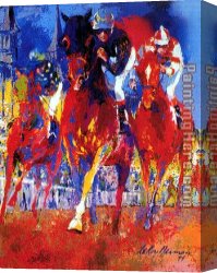Kentucky Derby Canvas Paintings - Kentucky Racing by Leroy Neiman