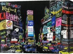The Light of Peace Canvas Paintings - Lights of Broadway by Leroy Neiman