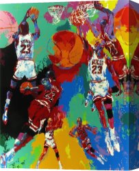 Neiman Canvas Paintings - Michael Jordan by Leroy Neiman