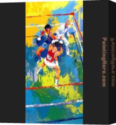 Boxing Canvas Paintings - Olympic Boxing Moscow 1980 by Leroy Neiman