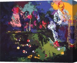 Jas De Bouffan The Pool Canvas Paintings - Pool Room by Leroy Neiman