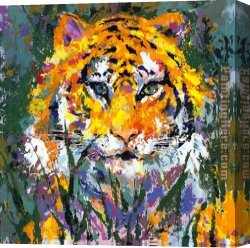A Tiger And a Serpent Canvas Paintings - Portrait of the Tiger by Leroy Neiman
