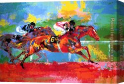 Race Canvas Paintings - Race of the Year by Leroy Neiman
