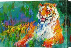 A Tiger And a Serpent Canvas Paintings - Resting Tiger by Leroy Neiman