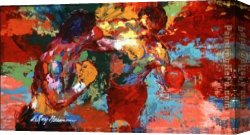 Boxing Canvas Paintings - Rocky by Leroy Neiman