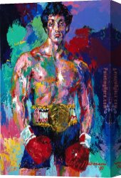 Boxing Canvas Paintings - Rocky Balboa 1981 by Leroy Neiman