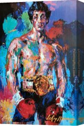 Boxing Canvas Paintings - Rocky Balboa by Leroy Neiman