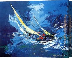 Sailing Canvas Paintings - Sailing by Leroy Neiman