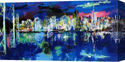 The Night Patrol at Smyrna Canvas Paintings - San Francisco by Night by Leroy Neiman