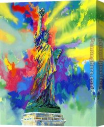 Neiman Canvas Paintings - Statue of Liberty by Leroy Neiman