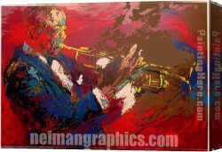 Player Canvas Paintings - the jazz player by Leroy Neiman