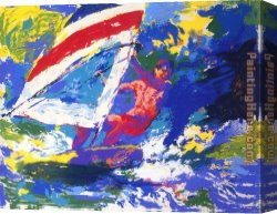 Marshal Ney on Horseback Fighting The Wind Canvas Paintings - Wind Surfing by Leroy Neiman