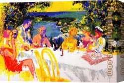 Wine Canvas Paintings - Wine Alfresco by Leroy Neiman