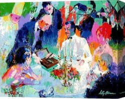 Wine Canvas Paintings - Wine, Women and Cigars by Leroy Neiman