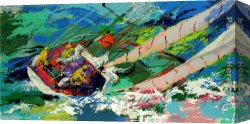 Sailing Canvas Paintings - Yawl Sailing by Leroy Neiman