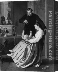 Conversation Canvas Paintings - Conversation Piece by Lilly Martin Spencer