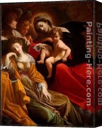Annibale Carracci Canvas Paintings - The Dream of Saint Catherine of Alexandria by Lodovico Carracci