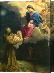 Annibale Carracci Canvas Paintings - The Vision of Saint Francis by Lodovico Carracci