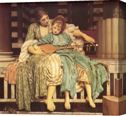 Music of The Soul II Canvas Paintings - Leighton Music Lesson by Lord Frederick Leighton
