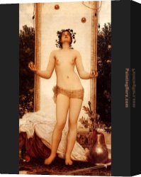 Leighton Flaming June Canvas Paintings - The Antique Juggling Girl by Lord Frederick Leighton